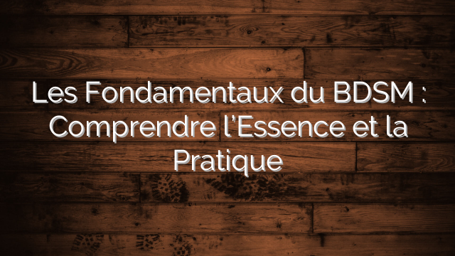 Les Fondamentaux du BDSM : Comprendre l’Essence et la Pratique