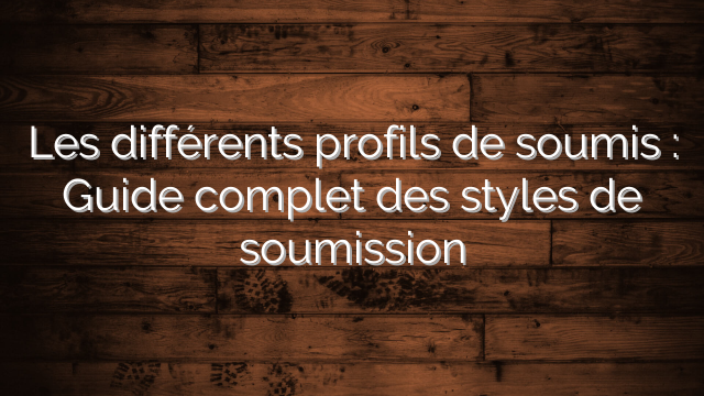 Les différents profils de soumis : Guide complet des styles de soumission